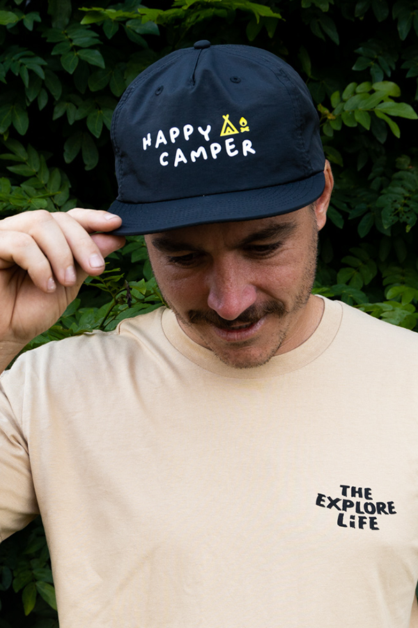 Happy Camper Surf Cap - Black