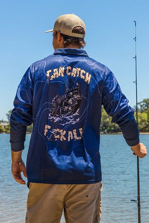 Can Catch F* All Fishing Shirt - Charcoal Contours