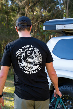 Home Is Where You Park It (Rooftop Living) - Tee - Black