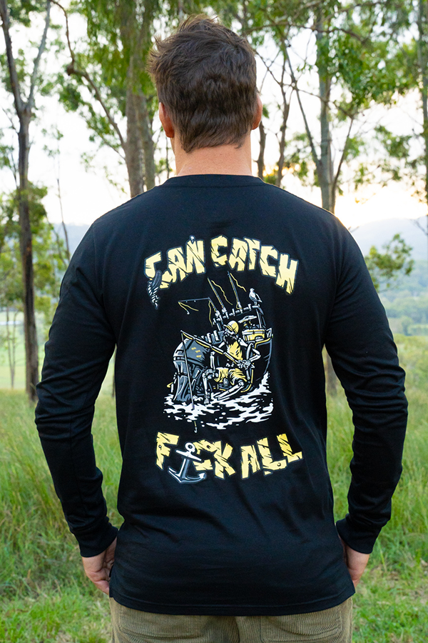 Explore Life Can Catch Long Sleeve Tee - Black