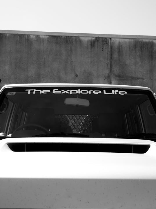 The Explore Life Windscreen Vinyl Sticker (88 x 6cm) - Silver
