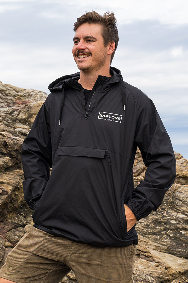 Explore Life Windbreaker - Black