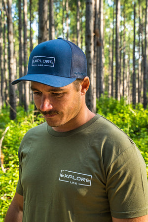 Explore Curved Trucker Hat - Navy