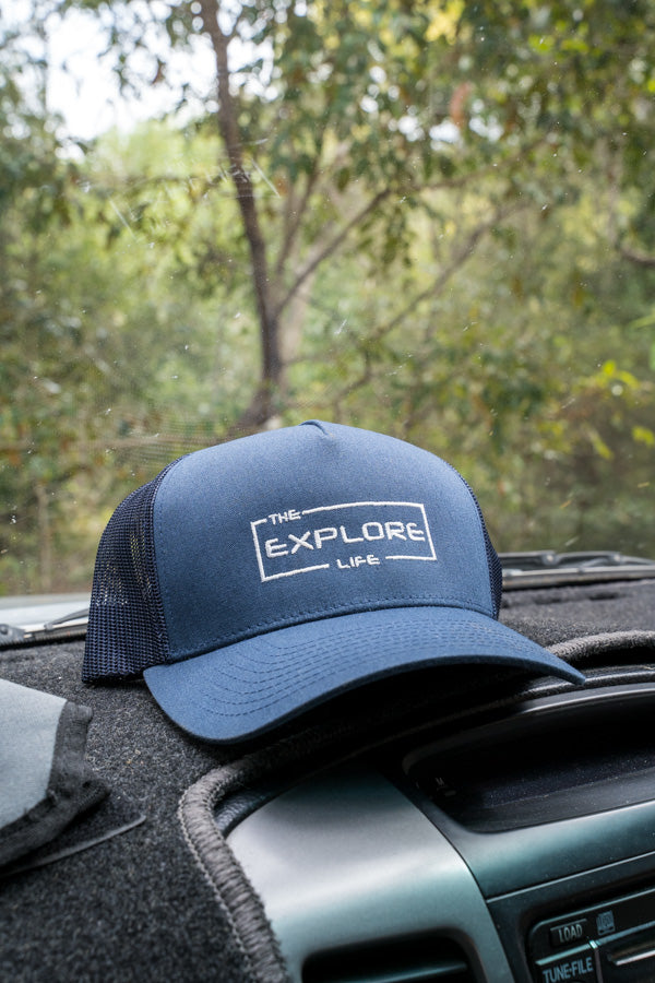 Explore Curved Trucker Hat - Navy